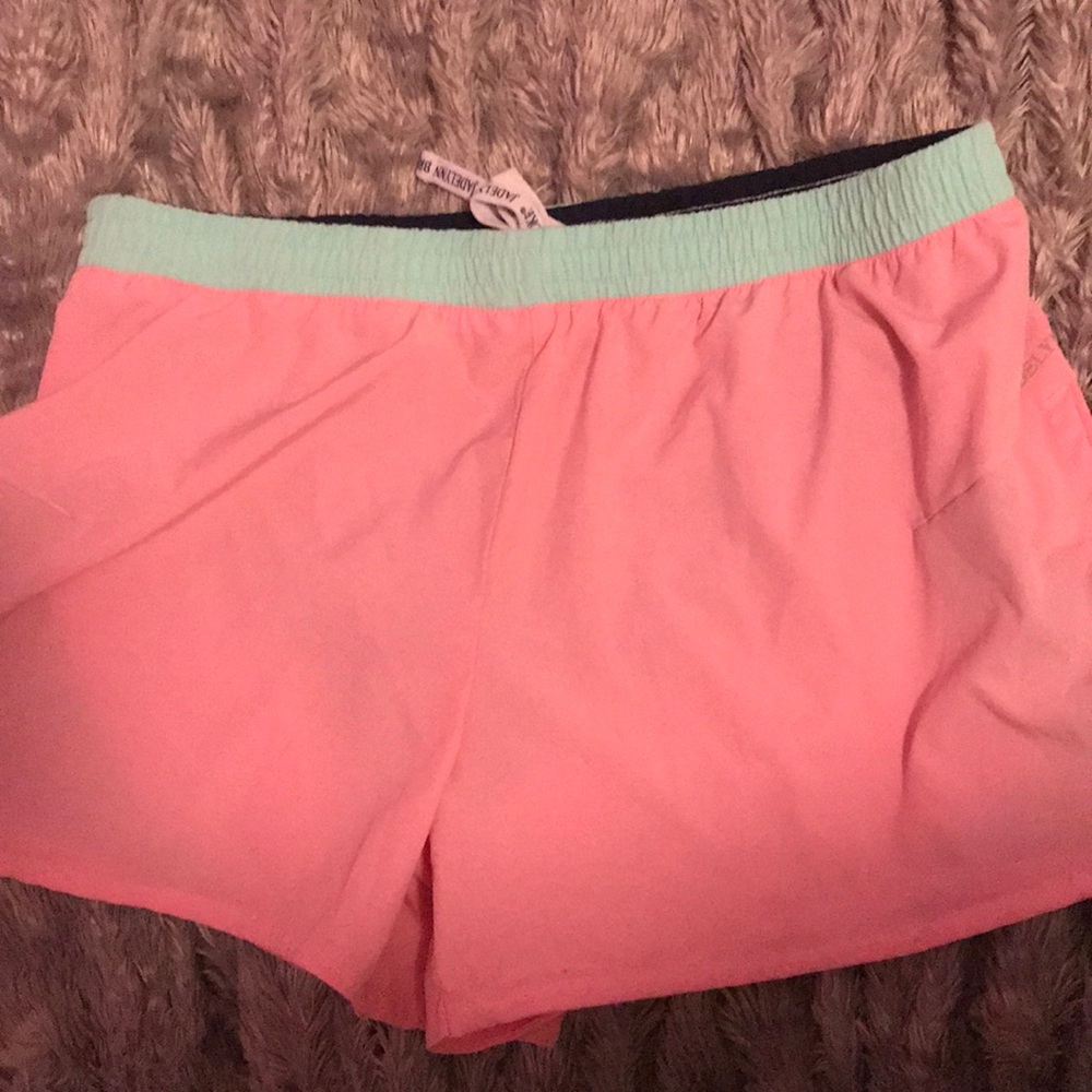 Jadelynn Brooke Running Shorts. Pink Mint & Blue.